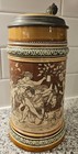 Villeroy   Boch Mettlach  2035 1l Bacchus Lidded Beer Stein     Excellent