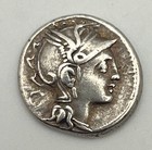 111-110 Bc Roman Republic Ar Denarius Mancinus Pulcher Urbin Victory In Triga