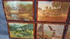 Vintage Wildlife Art Plaque Wood Rustic Wall Hanging Cabin Decor  Set Of Seven 