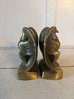 Vintage 1965 Colonial Virginia Brass Eagle Bookends 1776 Bicentennial Decor Pair