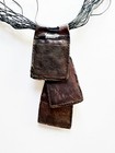 African Leather Gris Gris  3 Pouch Amulet Jewelry Niger - Tuareg Tribe Vintage