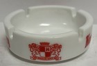 Kronenbourg Beer White  Ashtray Ash Tray  Made In France White Milk Glass