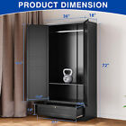 Metal Armoire Wardrobe Closet With 2 Doors 72   Wardrobe Cabinet With Drawers An