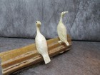 Nice Pair Of Inuit Cormorants Sculptures  Alaskan  Eskimo  Carving 