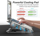 6-fan Cooler Laptop Cooling Pad Usb Stand Quiet Led Light Radiator Pc Notebook