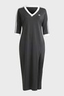 Adidas Originals 3 Stripe Maxi W slit Dress 3 4 Sleeve V-neck Women s Plus New