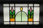 Pretty Decorative Old English Leaded Stained Glass Window 22 3 4 x 15 3 4 