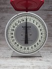 Vintage Red And White Hanson Model 2000 Table Top 25 Lb Kitchen Utility Scale