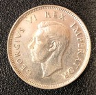 1942 South Africa One 1 Shilling World Silver Coin Au 