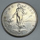 1908-s  Philippines Silver 1 Peso Au Cleaned 