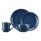 16-piece Stoneware Navy Dinnerware Set Dinner Plates Bowls Mugs Dishwasher-safe