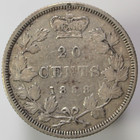 1858 Canada 20 Cents Vf Victoria One Year Type