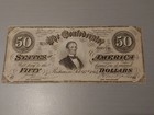 1864 Confederate 50 Dollar Note - Civil War Era Jefferson Davis