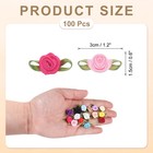 100pcs Rose Red pink Ribbon Roses 5 8 x1-3 16  Mini Roses For Sewing Appliques