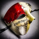 Red Venetian Phantom Of The Opera Masquerade Ball Halloween Party Mask For Men