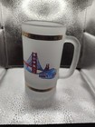 Frosted Glass Beer Mug San Francisco  Golden Gate Bridge Beer Mug Vintage Glass