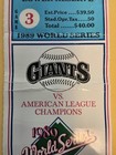 1989 World Series Game 3 Ticket Stub  Sf Giants Earthquake Game