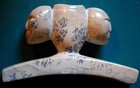 Native American Hand Carved Stone Platform Pipe 2 Faced Signed Tom Huff 4 1 8 
