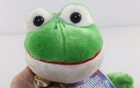 Russ Berrie Shining Stars Frog Plush Stuffed Animal Lovey Soft Toy 10  Bean