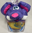 Vtg Fisher-price Baby Big Things Purple Elephant Nylon Plush Puffalumps 1994