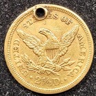 Genuine 1854  2 50 Gold Liberty Vf xf Details  holed 