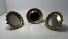 Vintage Set Of 3 Solid Brass Framed Mirrors Round 1 Roped Edge 2 Ruffled Taiwan