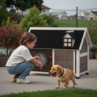 41  Wooden Dog House Outdoor Cat House Dog Kennel Indoor Pet Shelter W  Window