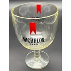 Vintage 1970 s Michelob Beer Goblet Heavy Glass Footed Thumbprint 14oz