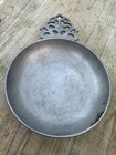 Vintage Stede Sweden Pewter Porringer Bowl Pierced Handle Scandinavian 8 5 x6 