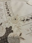 Vtg Madeira Cutwork Linen Tablecloth 6 Napkins Pristine Hand Embroidered 48x50
