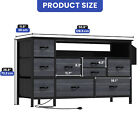 9 Drawers Gray Dresser Adjustable Led Lights Usb Port Storage Cabinet Organizer