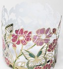 Bath   Body Works Pink Flowers Butterfly Candle Holder Sleeve Metal Pedestal New