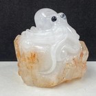433g Hand Carved Natural Crystal Quartz Mineral Specimens  Octopus  Stone Statue