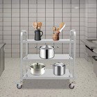 3-tier Kitchen Trolley Cart Utility Serving Rolling Shelf Stainless Steel 250lbs