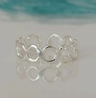 Solid Metal 925 Sterling Silver Infinity Adjustable Toe Ring White Gold Plated