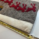 Arcadia Home Wool Felt Christmas Pillow Cover Santa Reindeer 24x12 Inches