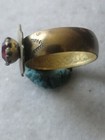 Rare Antique   Kingdom Of Yugoslavia  Bronze Ring With Red Crystal Stone Us-6 5