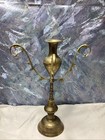 Vintage Brass Bud Vase Etched Ornate  India 15    Tall  83