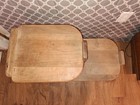Vintage Art Deco Style Solid Wood Three Tiered Step End Table Stand  unfinished 