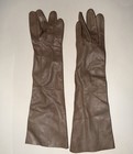 Vintage Meyers Make Opera Gloves Long Brown Leather Size 7 5  13    Long 