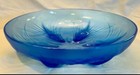 Beautiful Verlys Signed Blue Footed Bowl-antique French-peacock