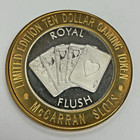  10 Mccarran Las Vegas Airport  999  60 Oz Silver Round Token Gaming Royal Flush