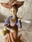 Vtg Underwriters Laboratories Portable Lamp Porcelain Fancy Lady Night Light 830
