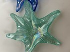 Set Of 2 Ackam Turkish Glass Irridescent Starfish Trinket Tray Dishes 