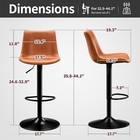 Ergonomic Crazy Horse Leather Pub Stools Large Base Footrest Kitchen Chairs