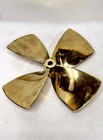 Shiny Vintage Brass Ship Propeller Fan 4-blade Salvaged Marine Decor Collectible