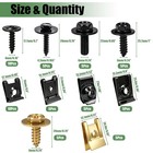 60pcs U-nut Clips And Body Bolts Screws Assortment Kit  10 Sizes Auto Car U Clip