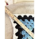Handmade Crochet Granny Square Blanket Blue Black White Diamond Afghan 48x48