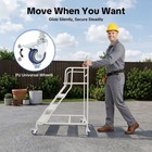 400kg 4 Step Rolling Stair Industrial   Warehouse Stair Ladder Floor Standing