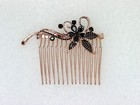 Gorgeous Black Cz Crystal Floral Hair Comb